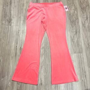 Juicy Couture Pink Velour Flare Pull-On Pants - Bling Logo - Size XL